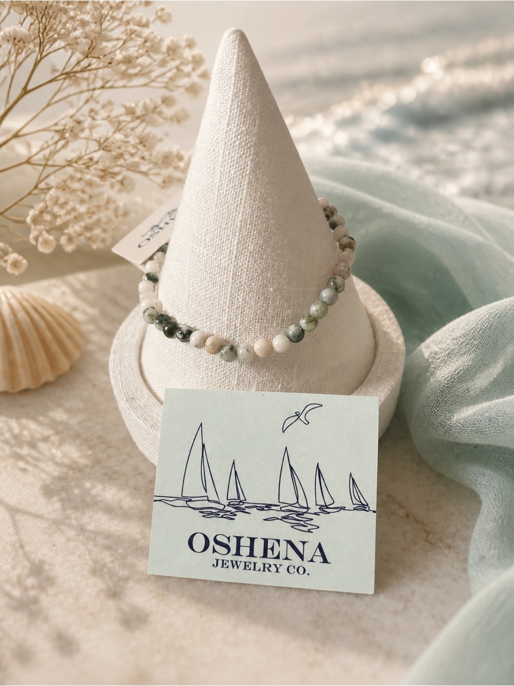 Oshena Tree Agate Stretch Bracelet